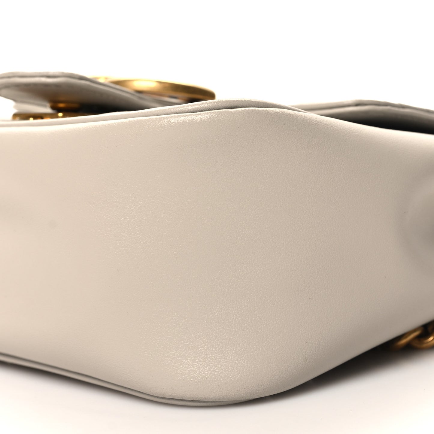 Calfskin Matelasse Mini GG Marmont Square Shoulder Bag Light Grey