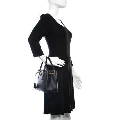 Prada Saffiano Mini Galleria Double Zip Tote Black 3 of 10
