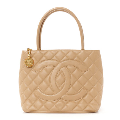 Chanel Caviar Quilted Medallion Tote Beige 1 of 10