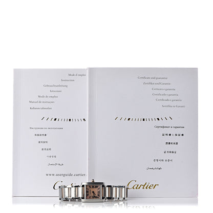 Cartier Stainless Steel 18K Pink Gold Mother of Pearl 20mm Tank Francaise Quartz Watch 7 of 7