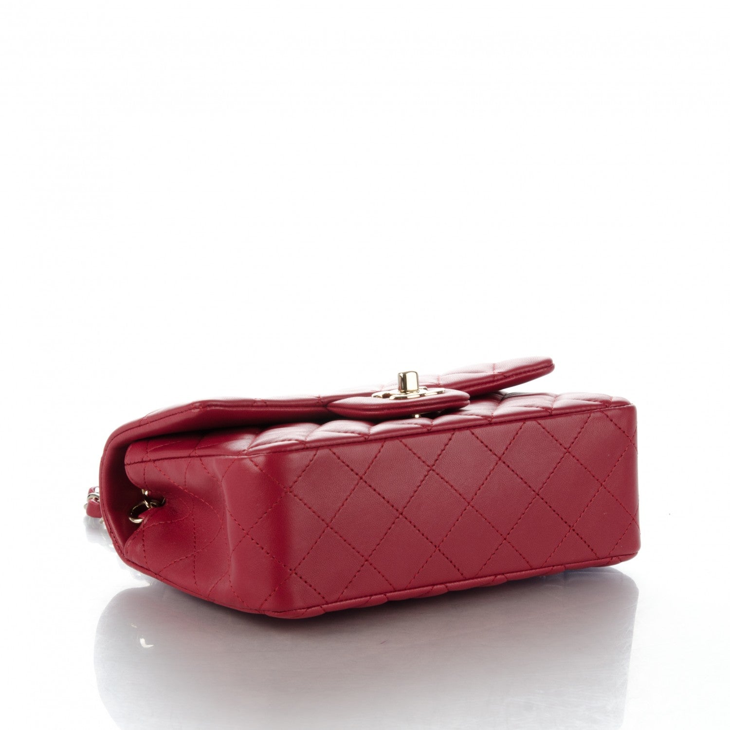 Chanel Lambskin Quilted Mini Rectangular Flap Dark Pink 4 of 7