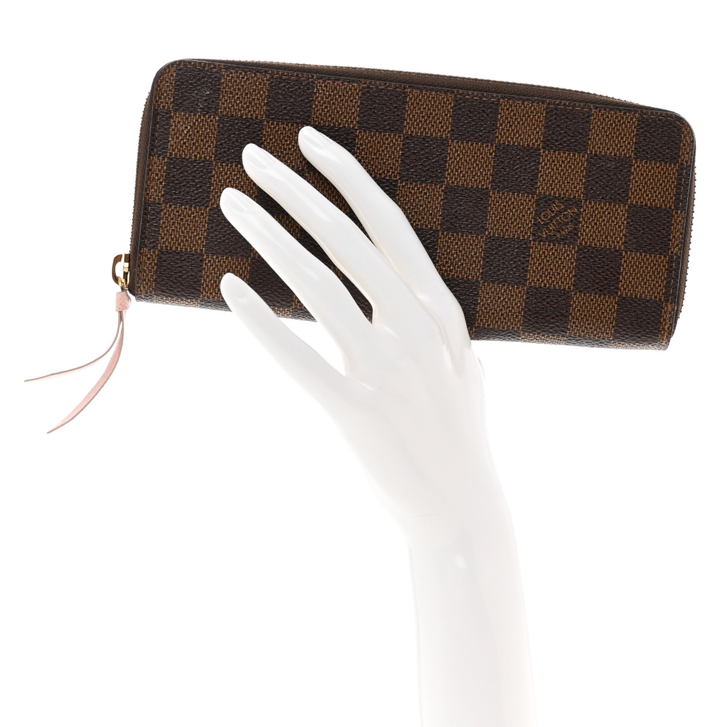 Damier Ebene Clemence Wallet Rose Ballerine