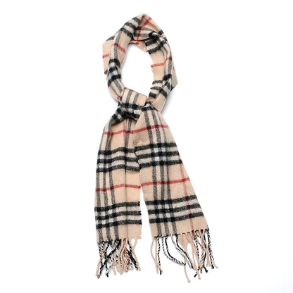 Burberry Cashmere House Check Fringe Scarf Camel 3 of 4