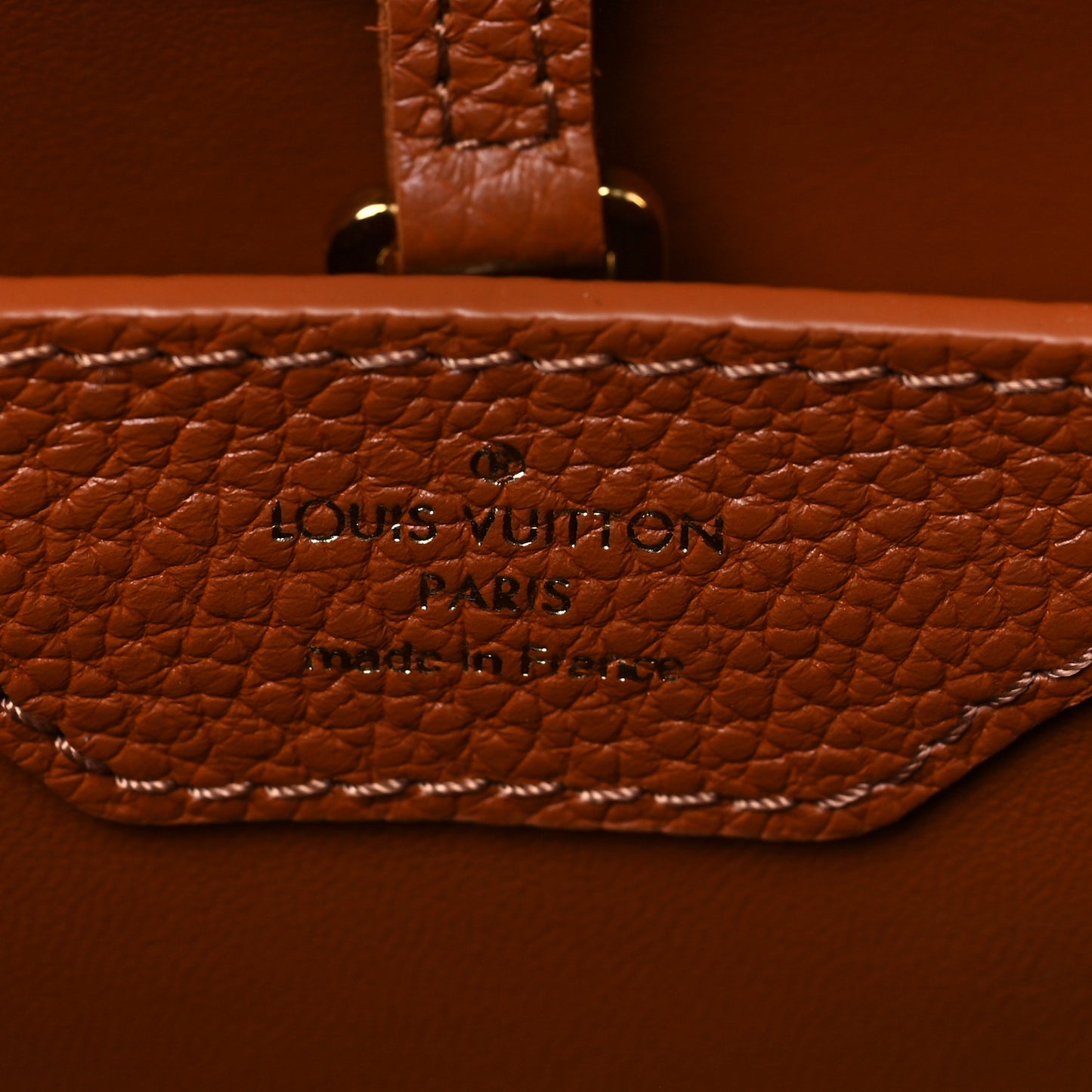 Canvas Taurillon Capucines MM Caramel