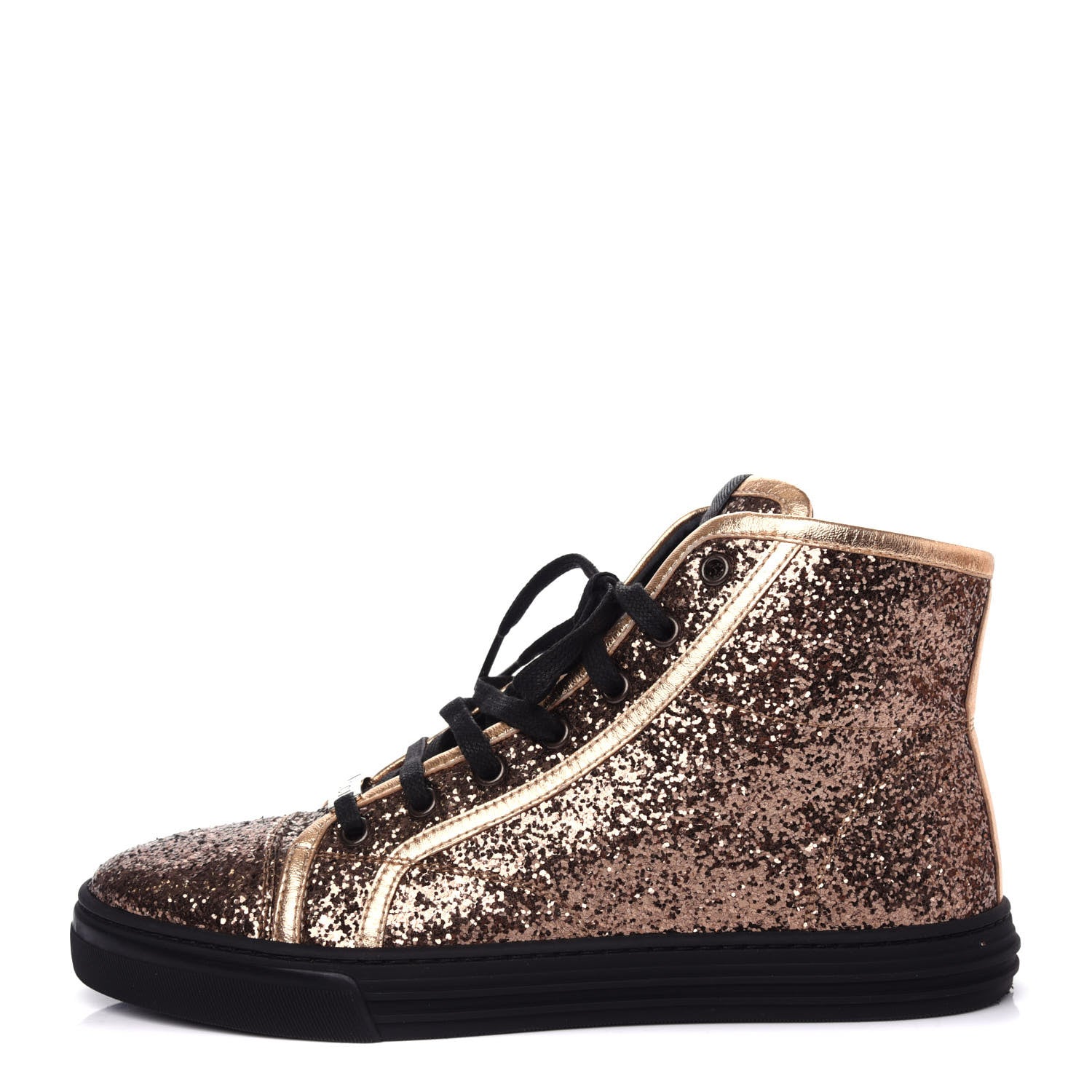 Gucci Nappa Glitter Galactica High Top Sneakers 38 Copper 1 of 11