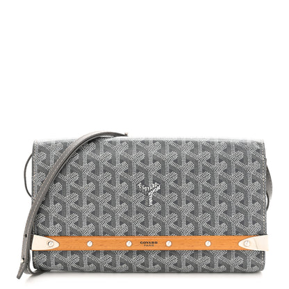 Goyard Goyardine Monte Carlo Bois Clutch With Strap Gray 1 of 12