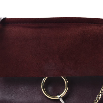 Chloe Calfskin Suede Medium Faye Shoulder Bag Plum Purple 9 of 9