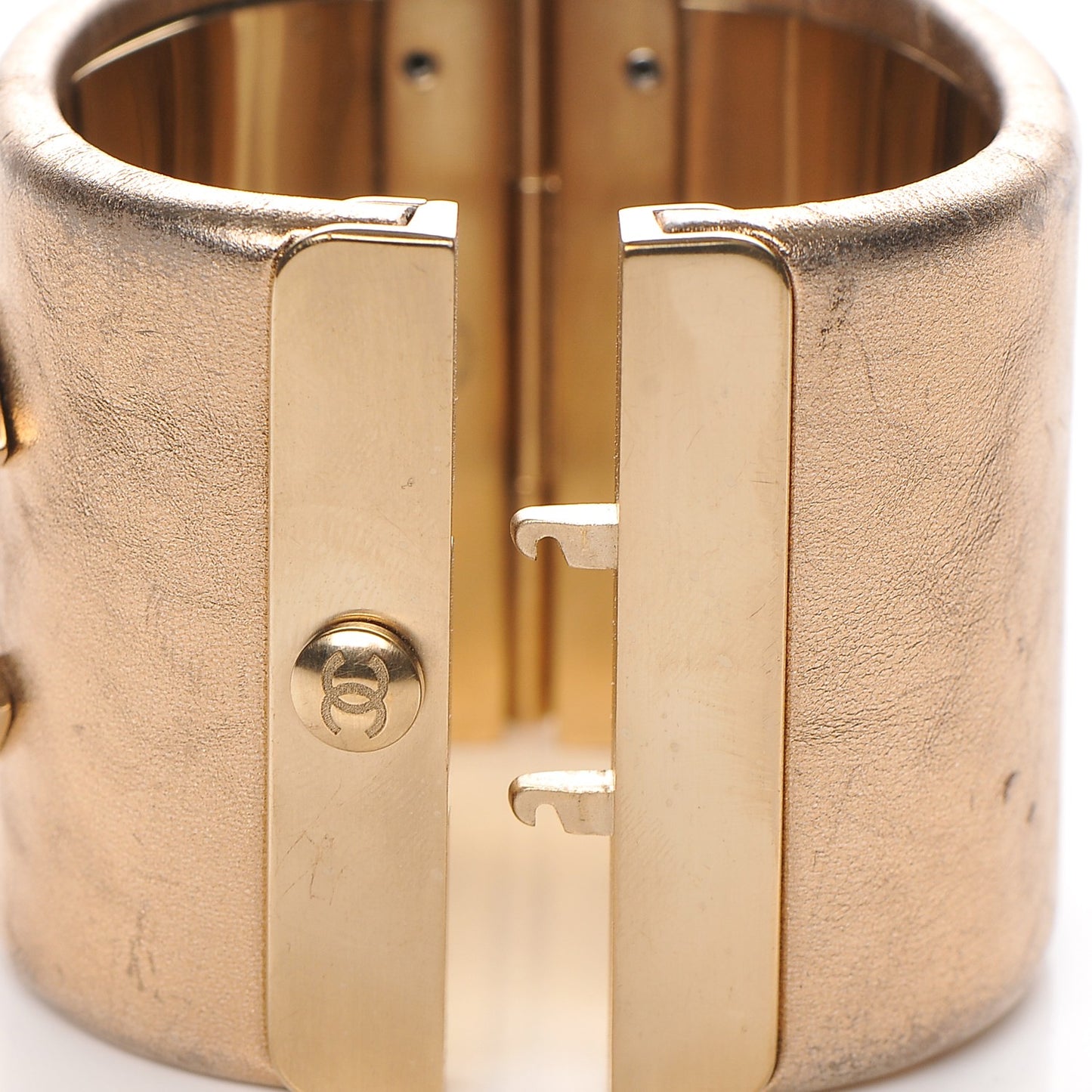 Metallic Lambskin CC Cuff Gold