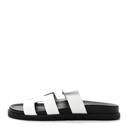 Hermes Calfskin Womens Chypre Sandals 38 White 1 of 9