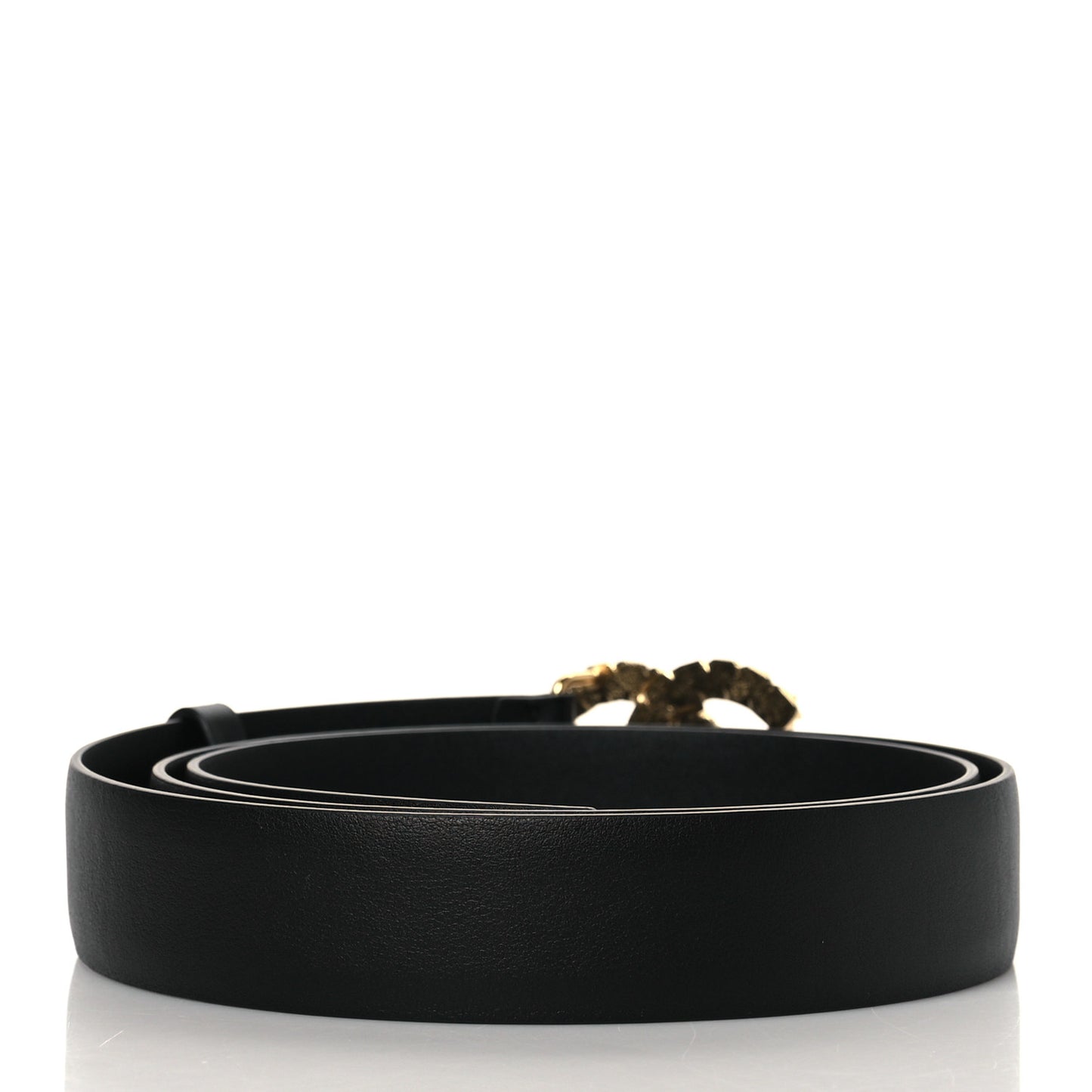 Calfskin Pearl Crystal CC Belt 90 36 Black