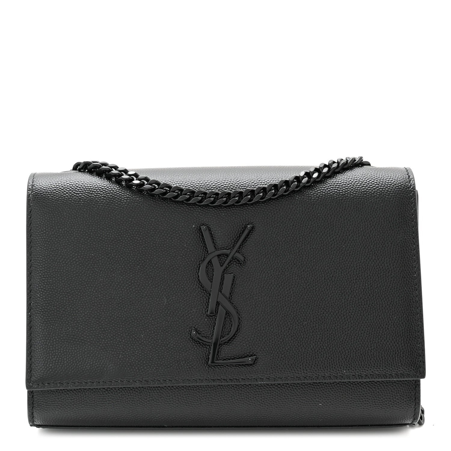 Saint Laurent Grain De Poudre Small Monogram Kate Satchel Black 1 of 10