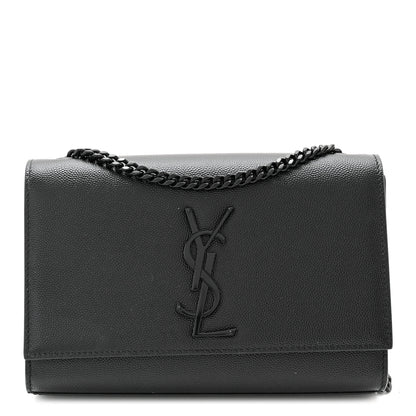 Saint Laurent Grain De Poudre Small Monogram Kate Satchel Black 1 of 10