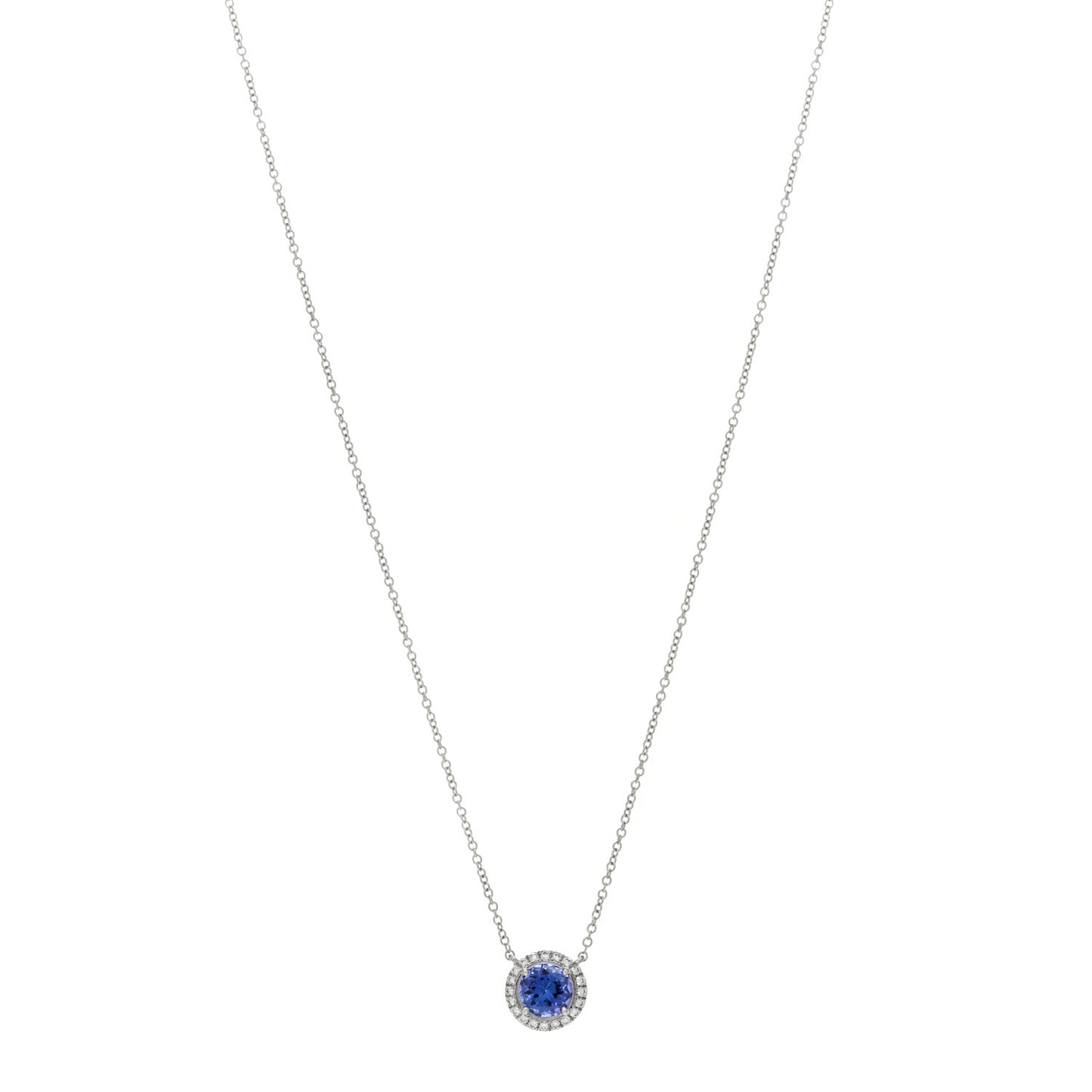 Platinum Diamond Tanzanite Soleste Pendant Necklace
