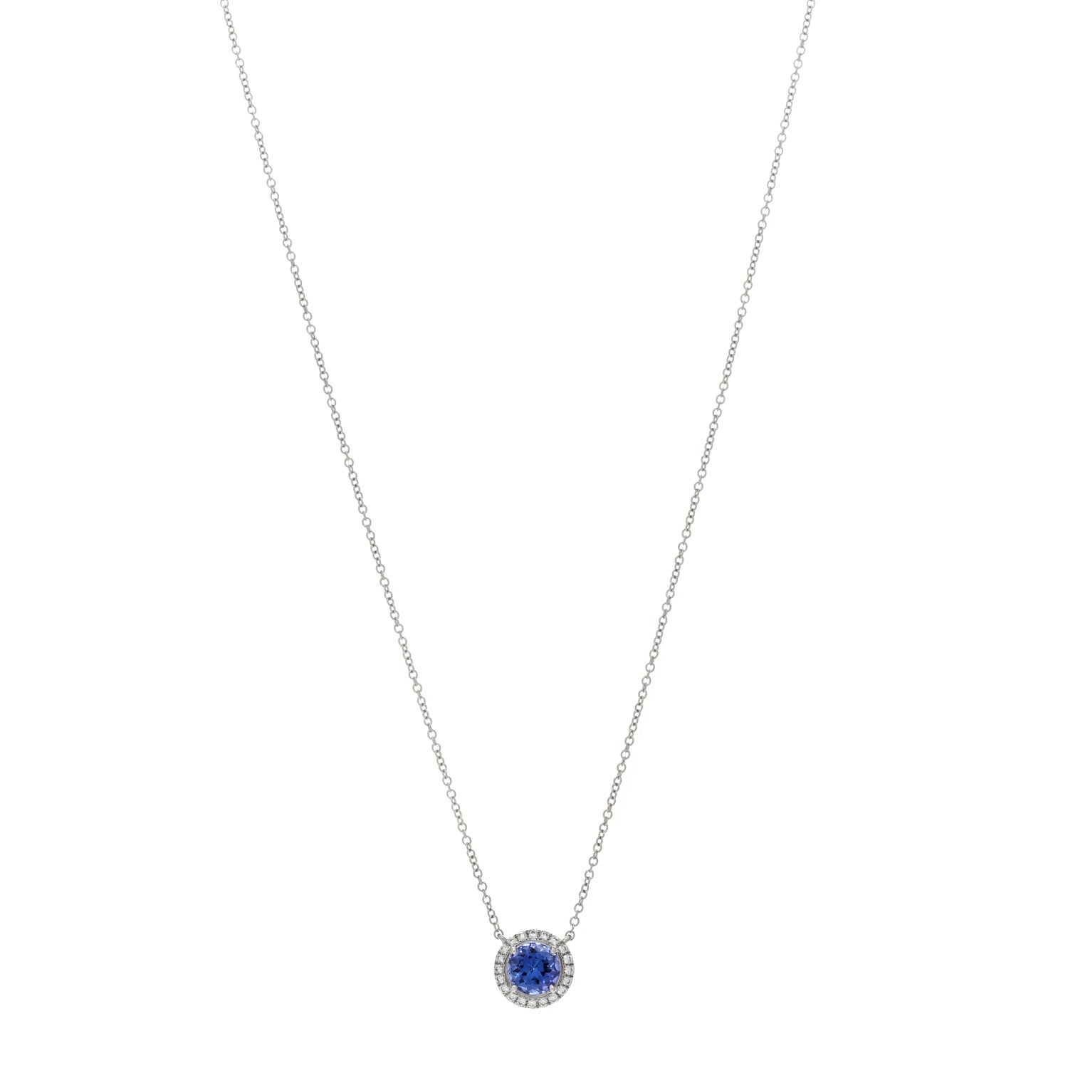 Tiffany Platinum Diamond Tanzanite Soleste Pendant Necklace 1 of 4