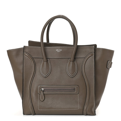 Celine Drummed Calfskin Mini Luggage Souris 1 of 10