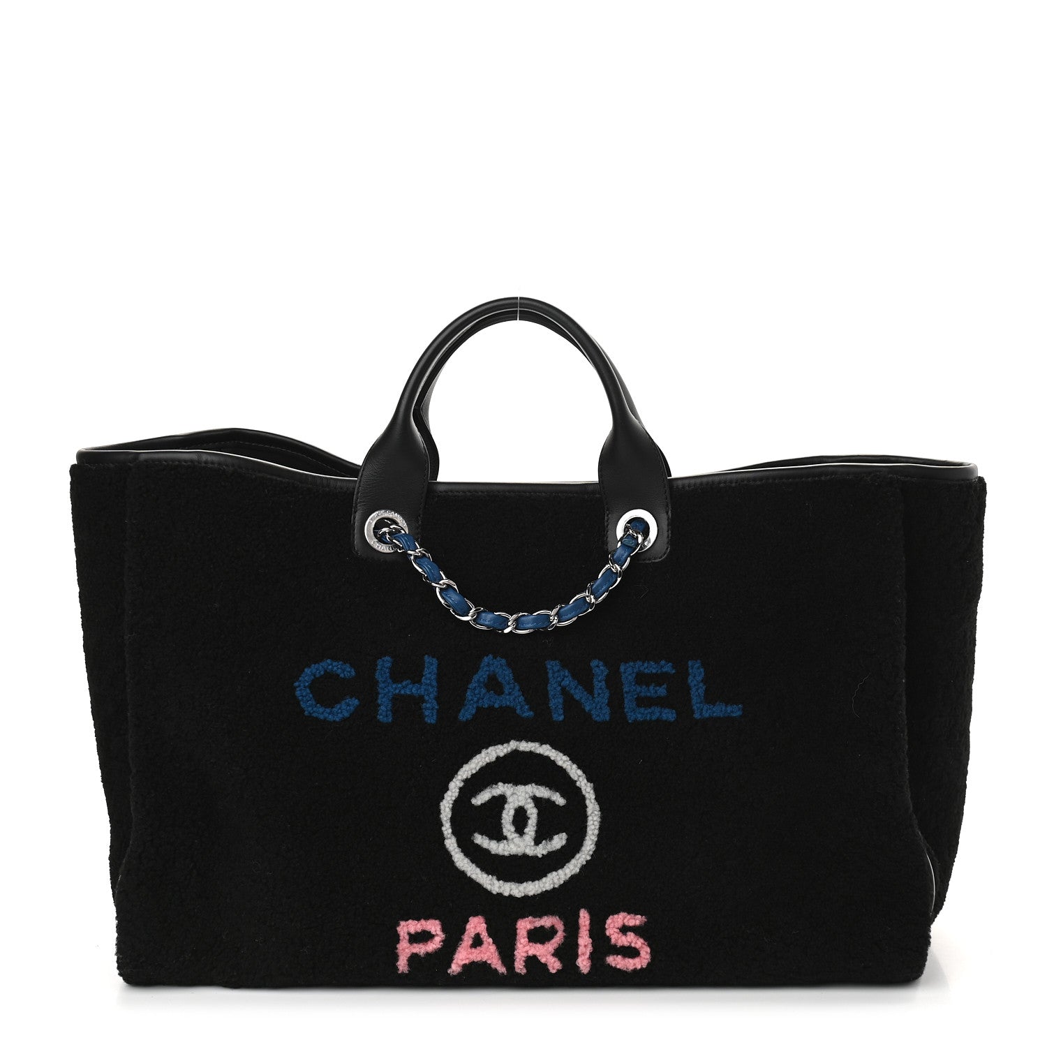 Chanel Shearling Large Deauville Tote Black 1 of 9