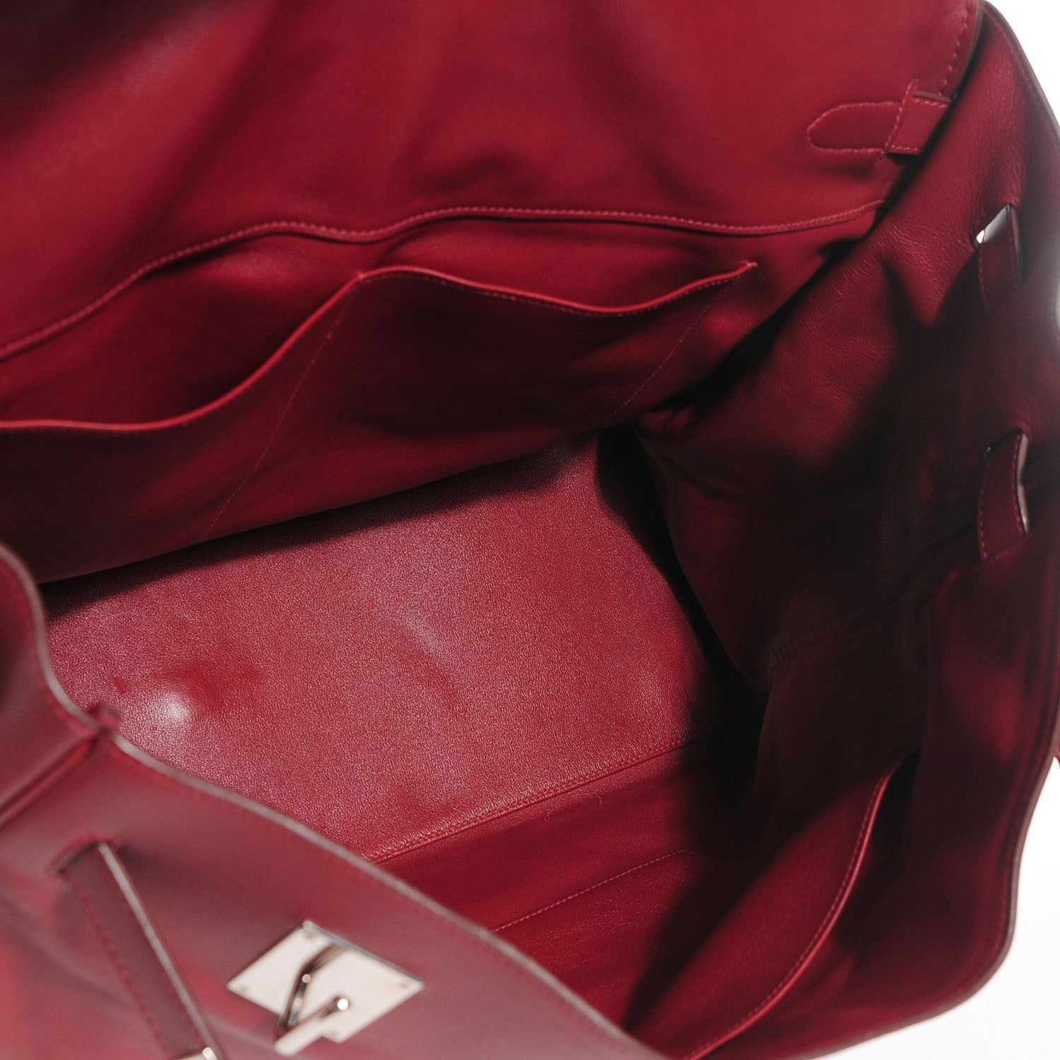 Hermes Veau Sikkim Kelly Relax 50 Rouge H 7 of 21