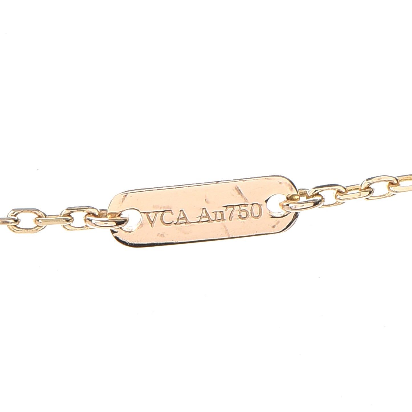 18K Yellow Gold Mother of Pearl Vintage Alhambra Pendant Necklace