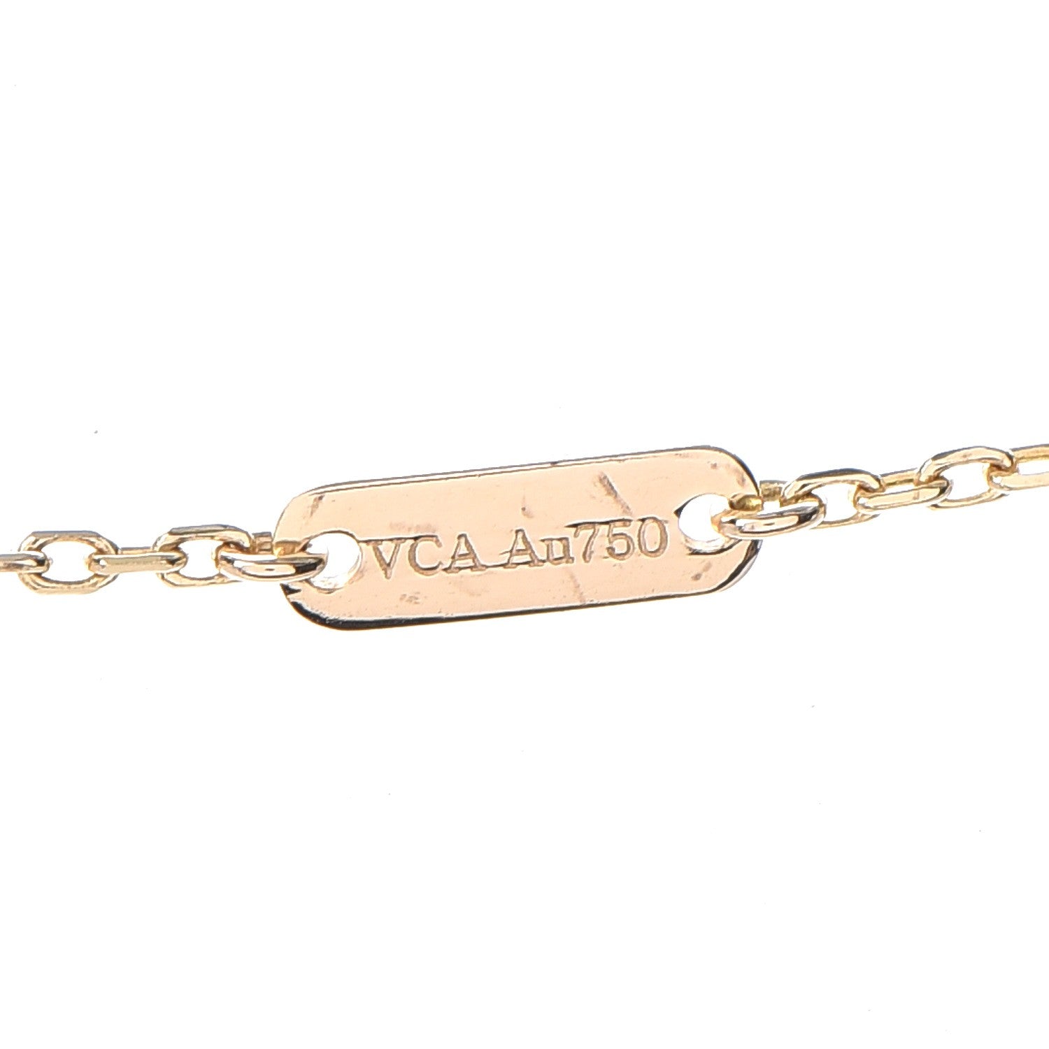 Van Cleef & Arpels 18K Yellow Gold Mother of Pearl Vintage Alhambra Pendant Necklace 6 of 8