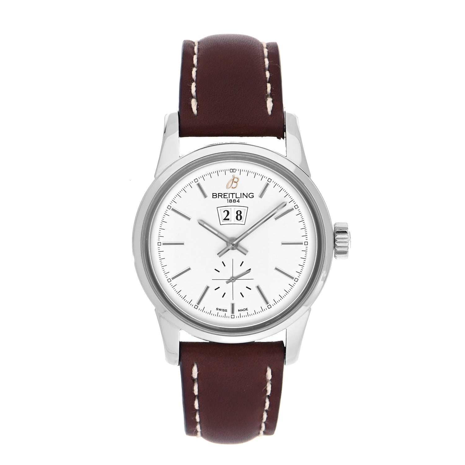 Breitling Stainless Steel Calfskin 38mm Transocean Automatic Watch A16310 1 of 5