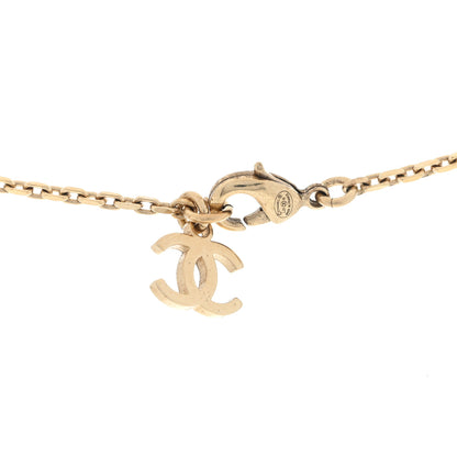 Chanel Crystal CC Link Drop Necklace Gold 3 of 3