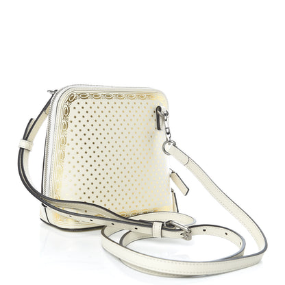 Gucci X SEGA Calfskin GUCCY Stars Mini Dome Shoulder Bag Mystic White Gold 3 of 9
