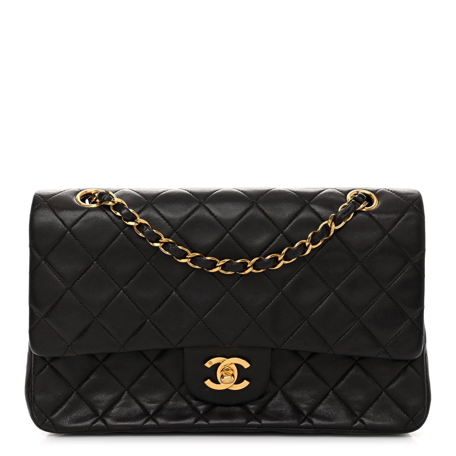 Chanel Lambskin Quilted Medium Double Flap Black 1 of 11