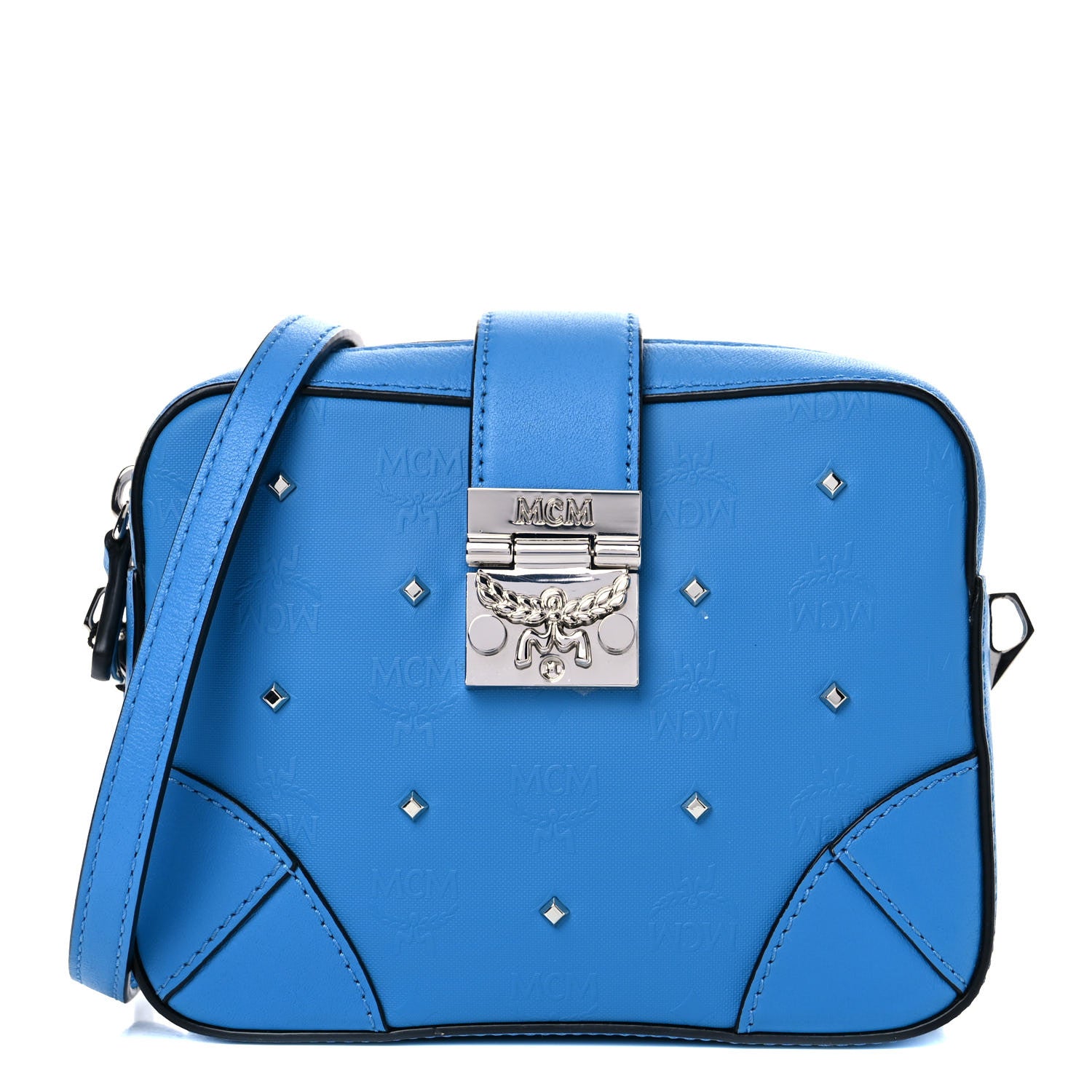 MCM Odeon Claudia Studs Crossbody Bag Blue 1 of 9
