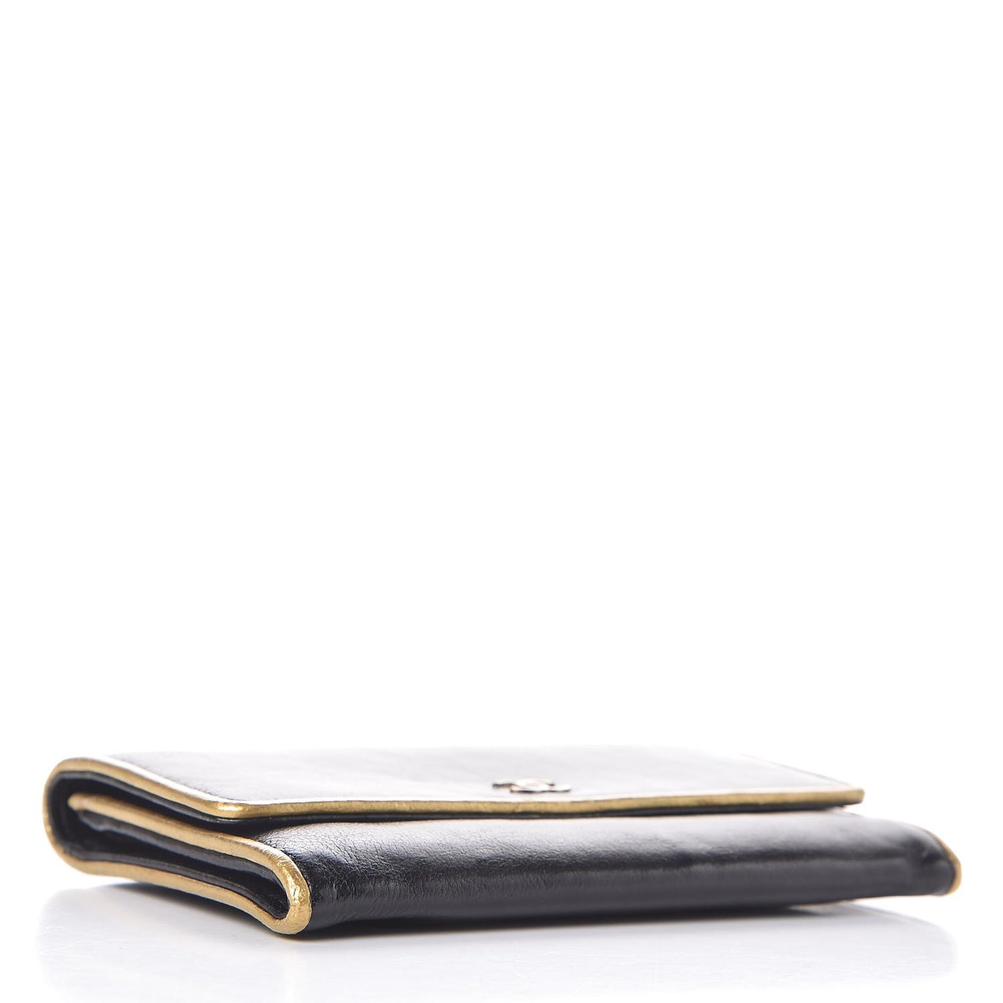 Calfskin CC Flap Wallet Black