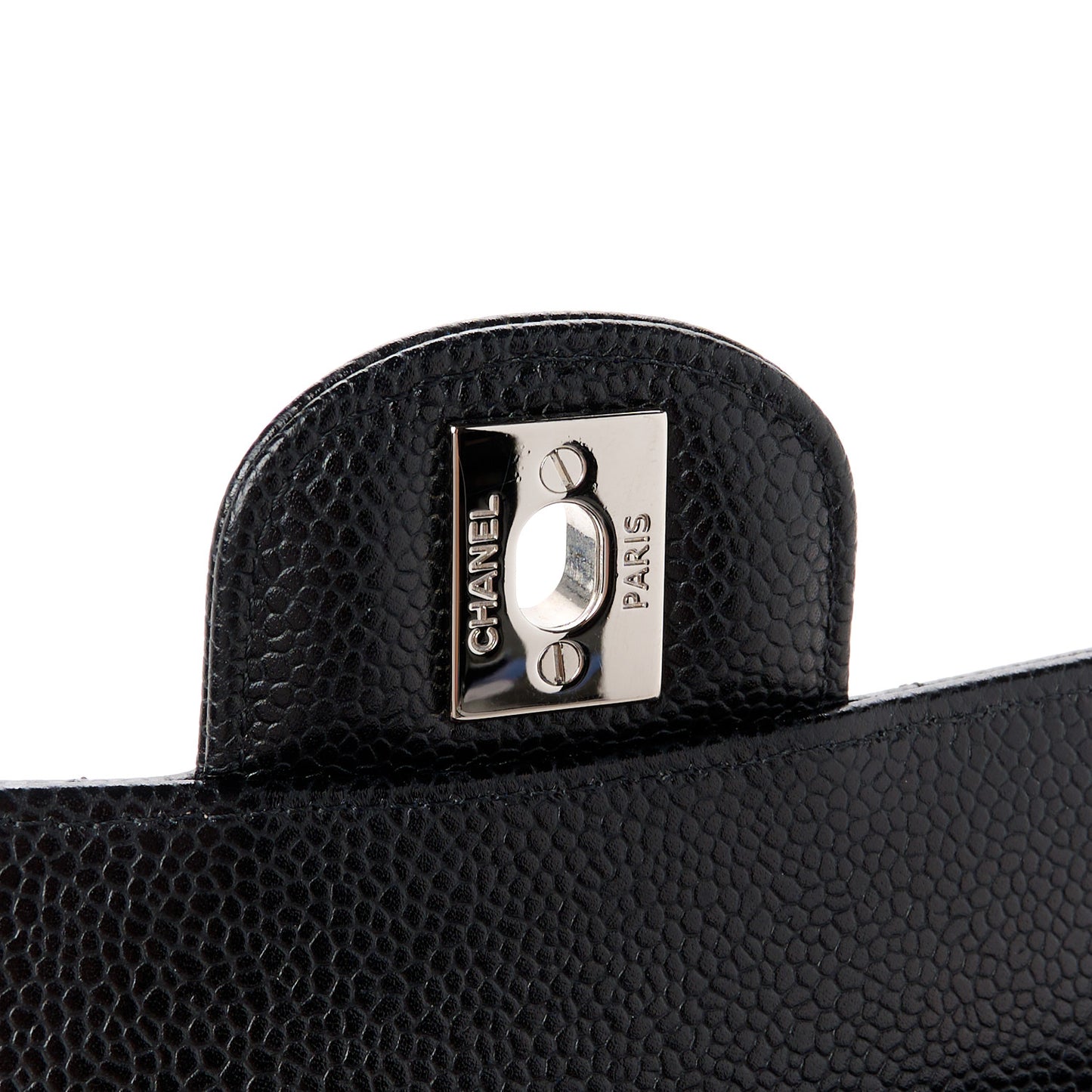 Caviar Quilted Medium Double Flap Black