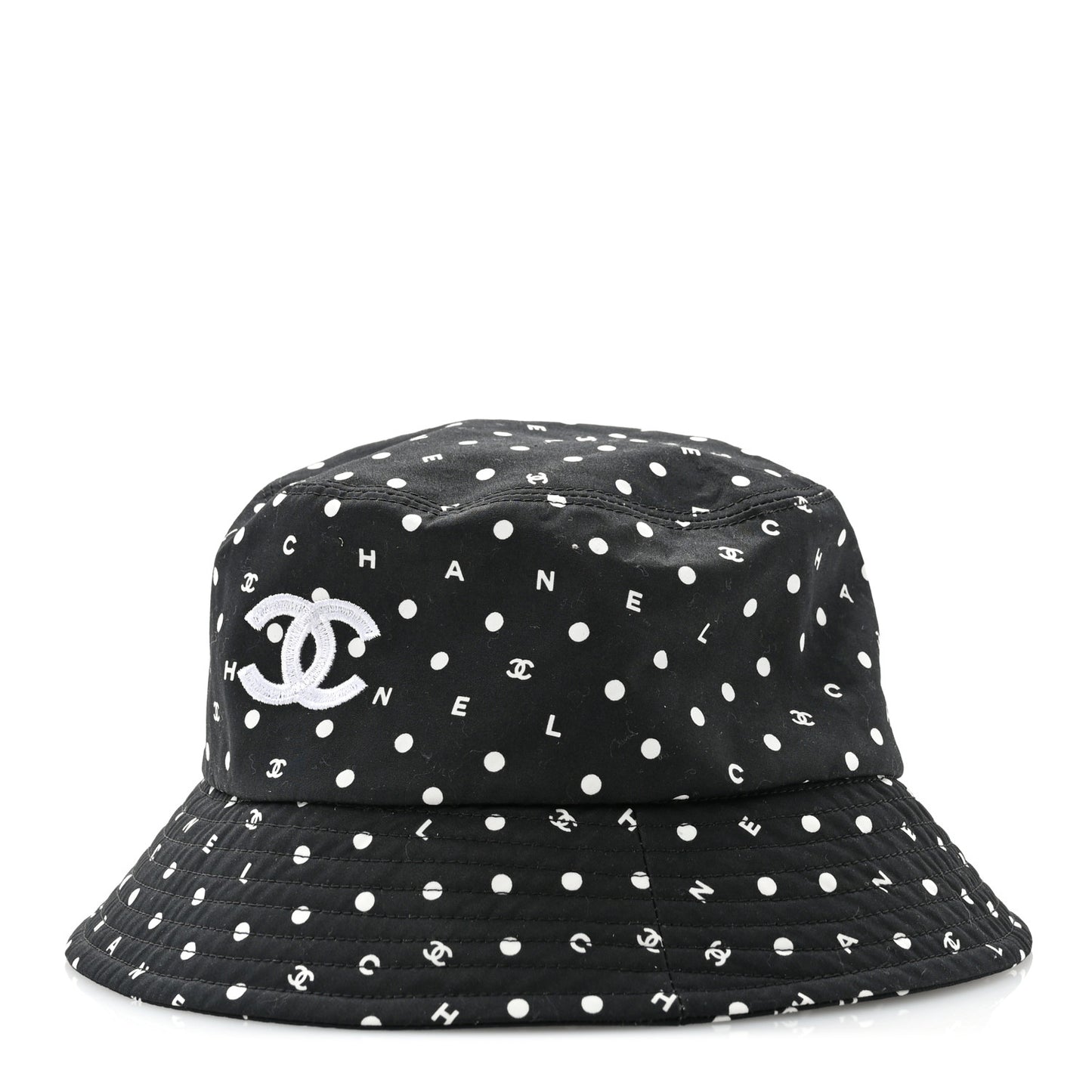 Cotton CC Polka Dot Bucket Hat L Black