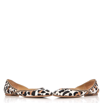 Valentino Garavani Pony Hair Leopard Print Crystal Flats 39 10 of 11