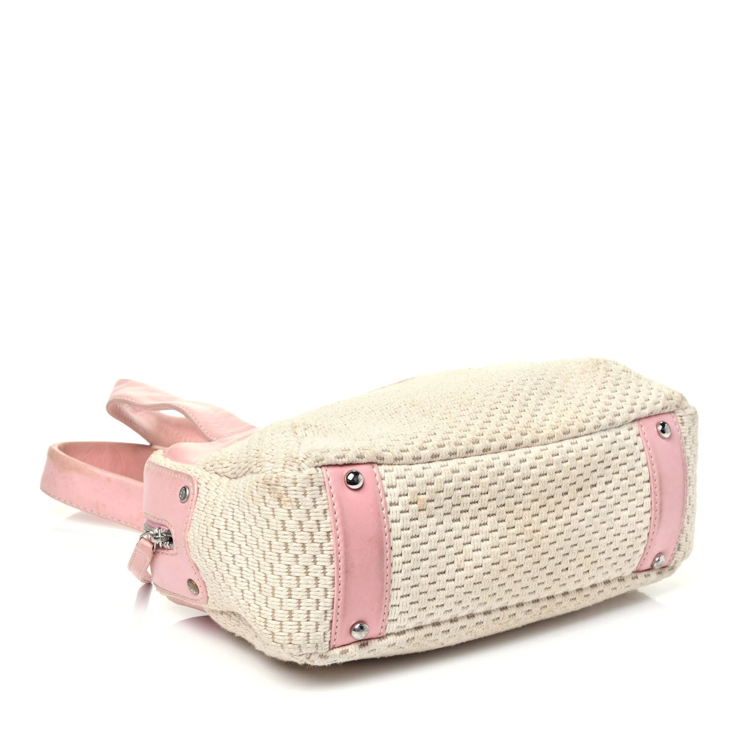 Chanel Canvas Woven Lambskin Lax Shoulder Bag Pink 4 of 9