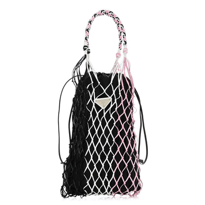 Prada Tessuto Nylon Net Tote Black Multicolor 1 of 10