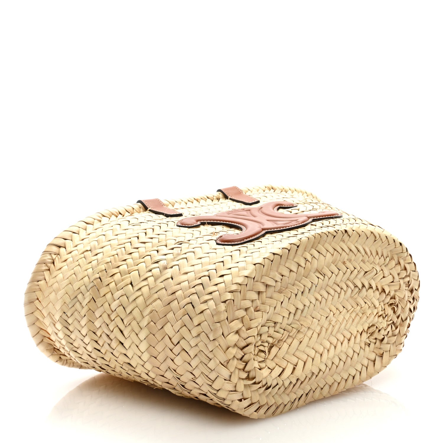 Celine Raffia Calfskin Triomphe Teen Panier Tan 4 of 8