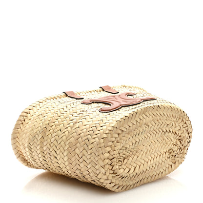 Celine Raffia Calfskin Triomphe Teen Panier Tan 4 of 8