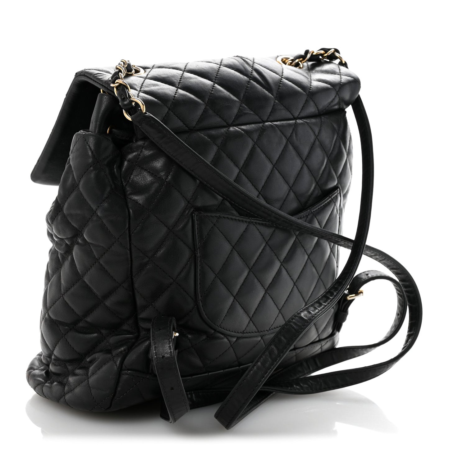 Lambskin Quilted Large Urban Spirit Backpack Black