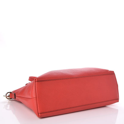 Gucci Calfskin Bamboo Tassel Top Handle Tote Red 5 of 8