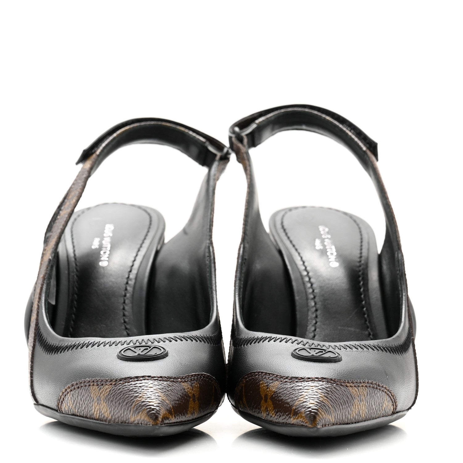 Louis Vuitton Patent Monogram Archlight Slingback Pumps 36 Black 2 of 12