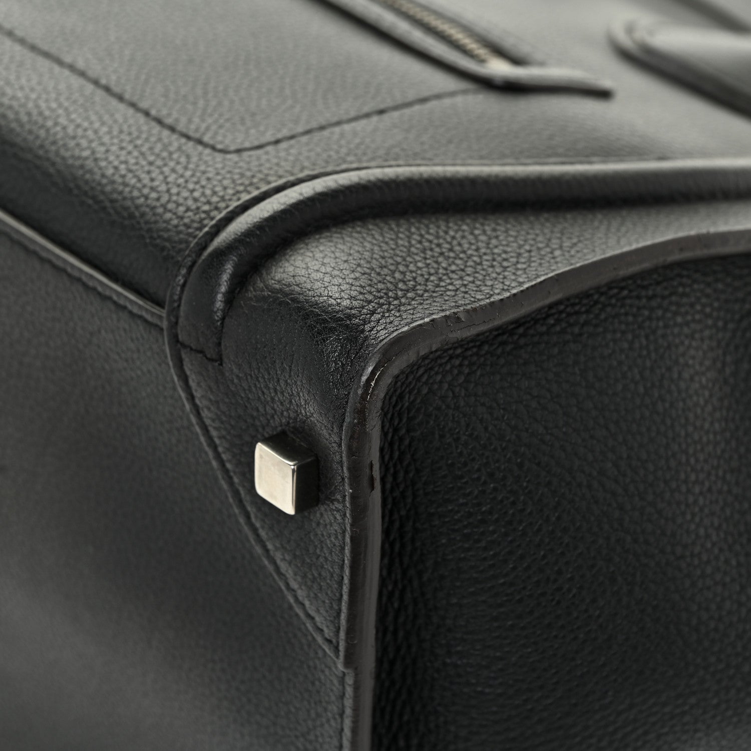 Celine Drummed Calfskin Mini Luggage Black 10 of 13