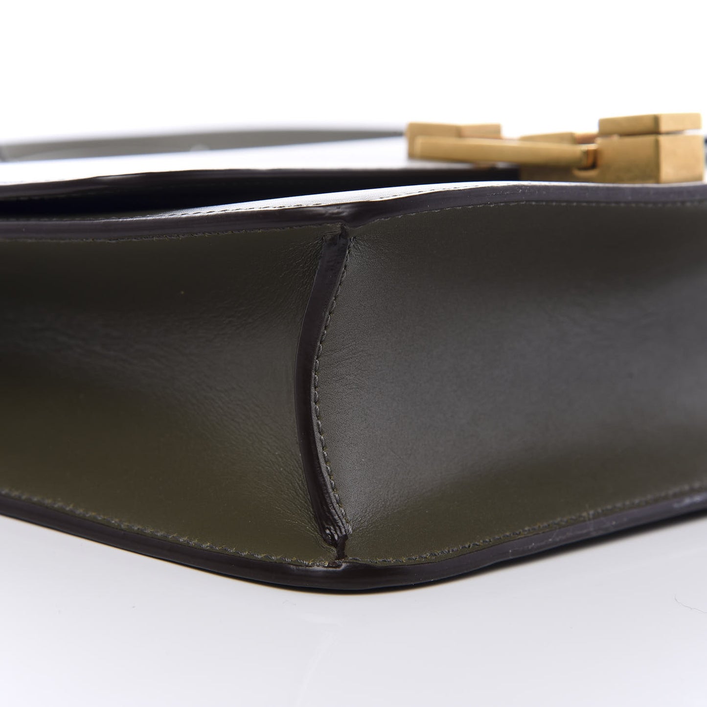Smooth Calfskin Carre Satchel Khaki