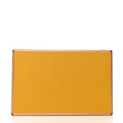 Hermes Elm Wood Evercolor Amalthee Watch Jewelry Box GM Jaune Ambre 7 of 9