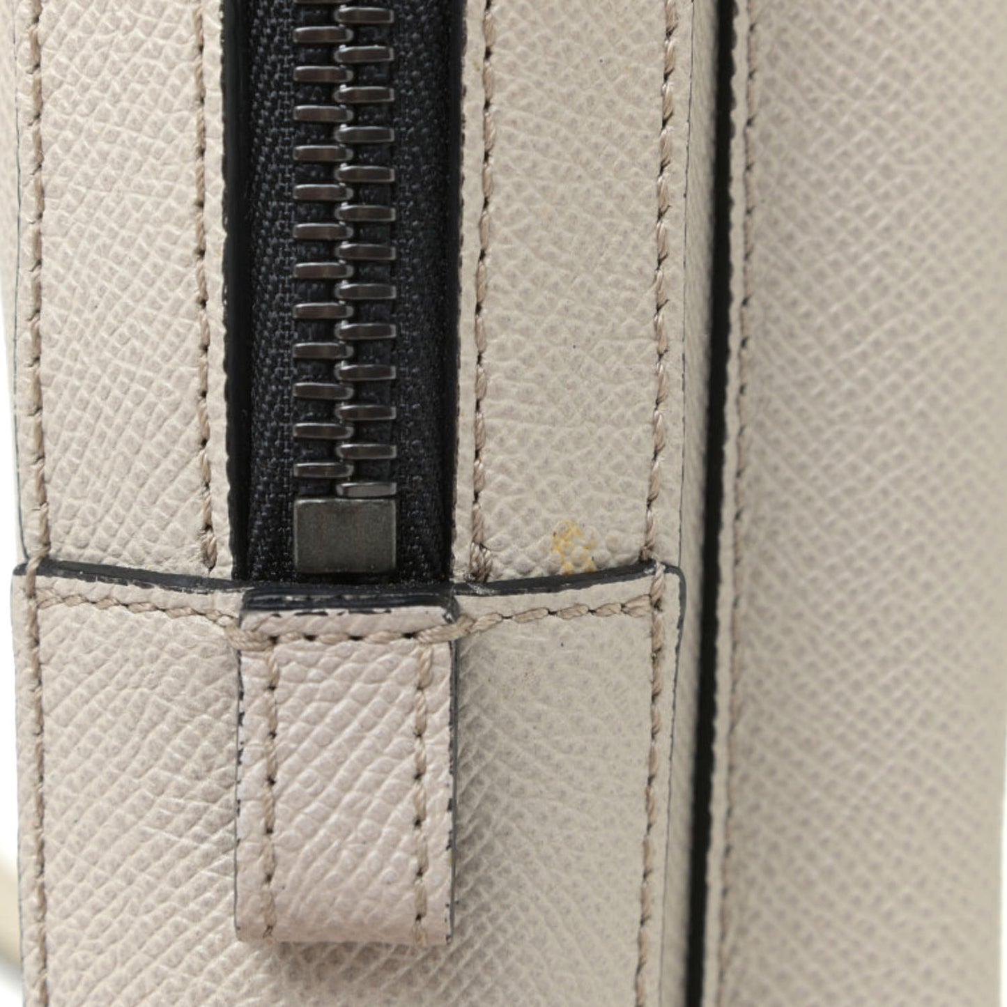 Grained Calfskin Crossbody Bag White