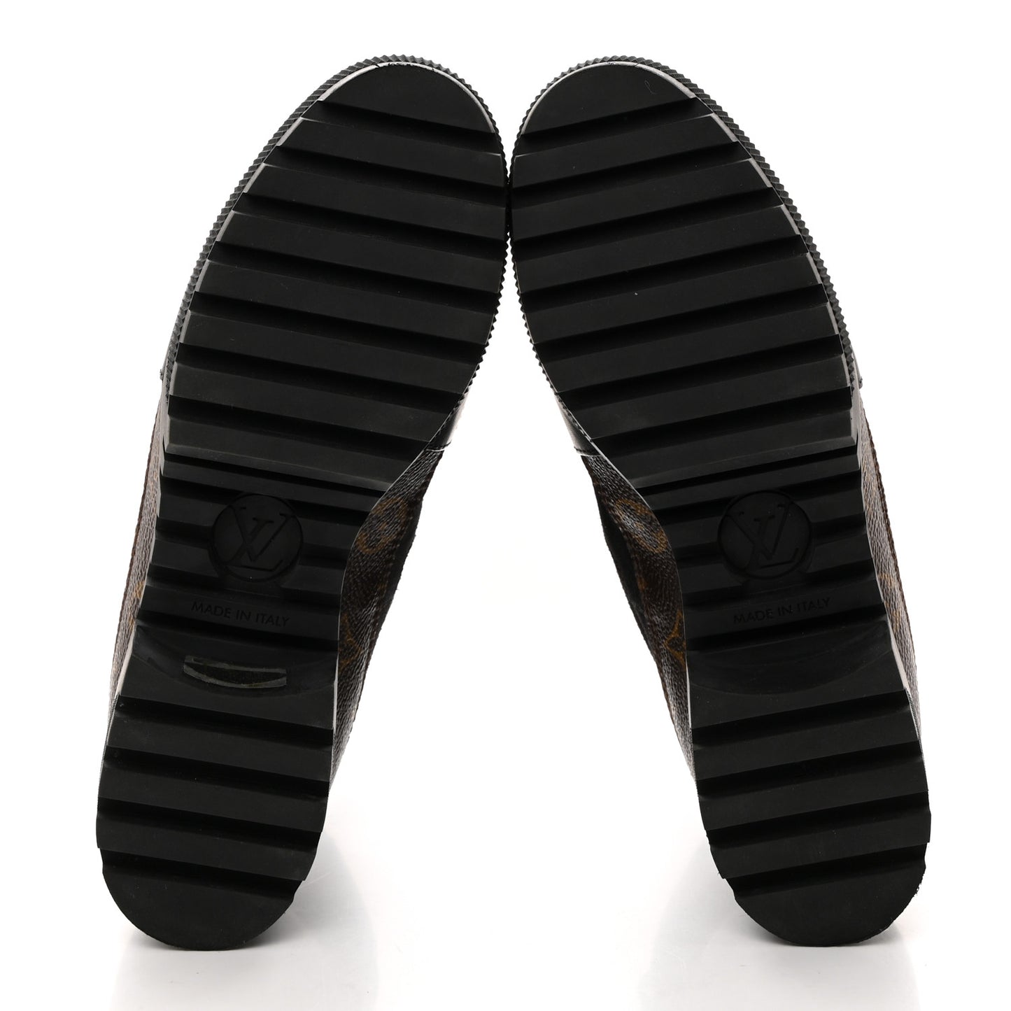 Suede Calfskin Monogram Laureate Platform Desert Boots 39 Black