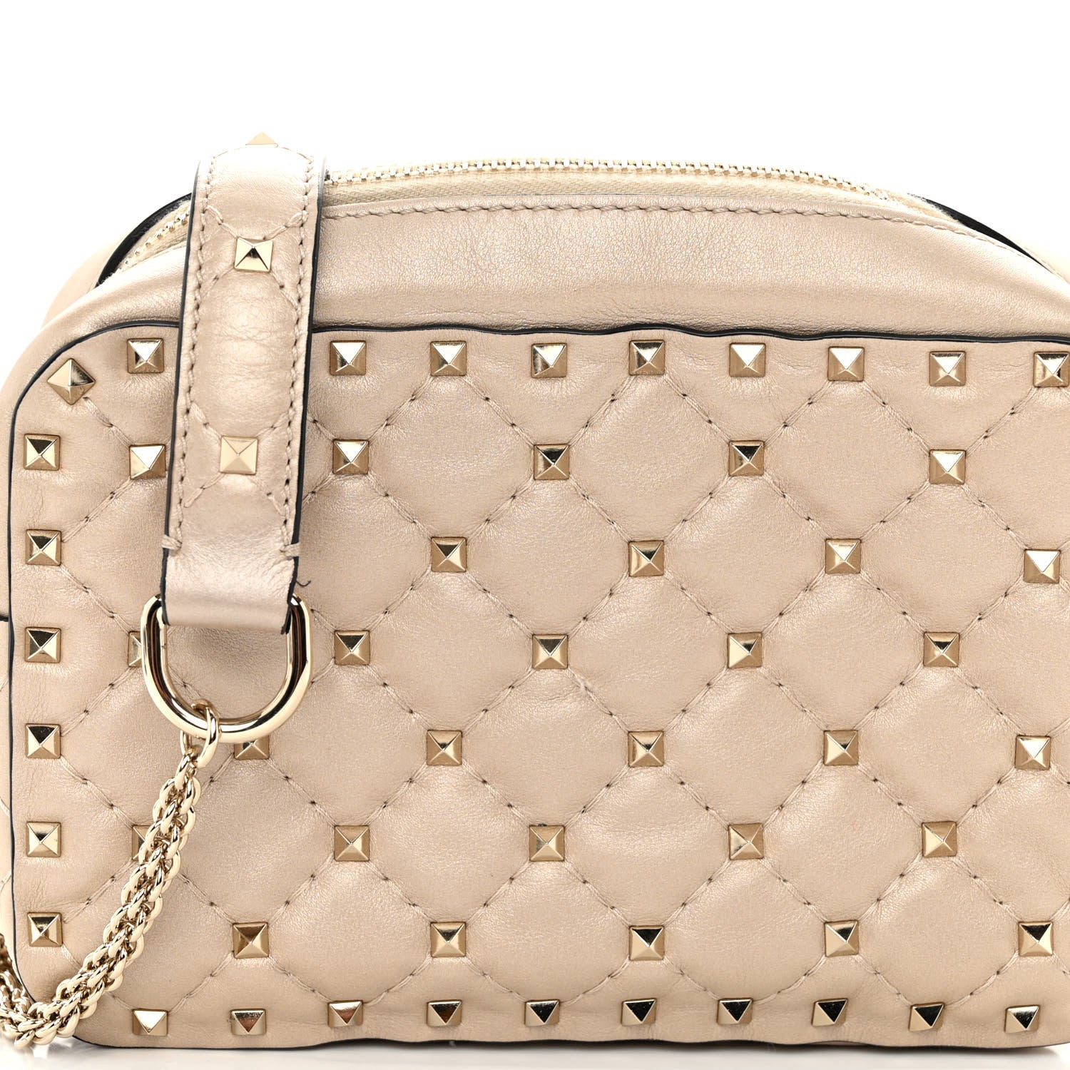 Valentino Garavani Nappa Rockstud Spike Camera Crossbody Bag Light Ivory 7 of 9