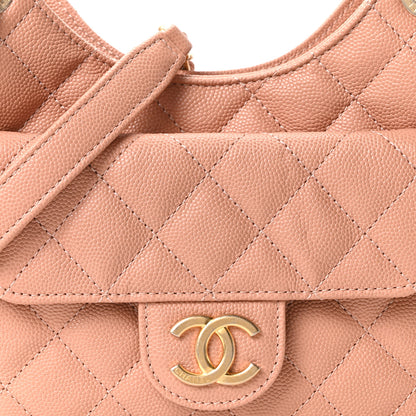 Chanel Caviar Quilted Small Wavy CC Hobo Coral 8 of 11