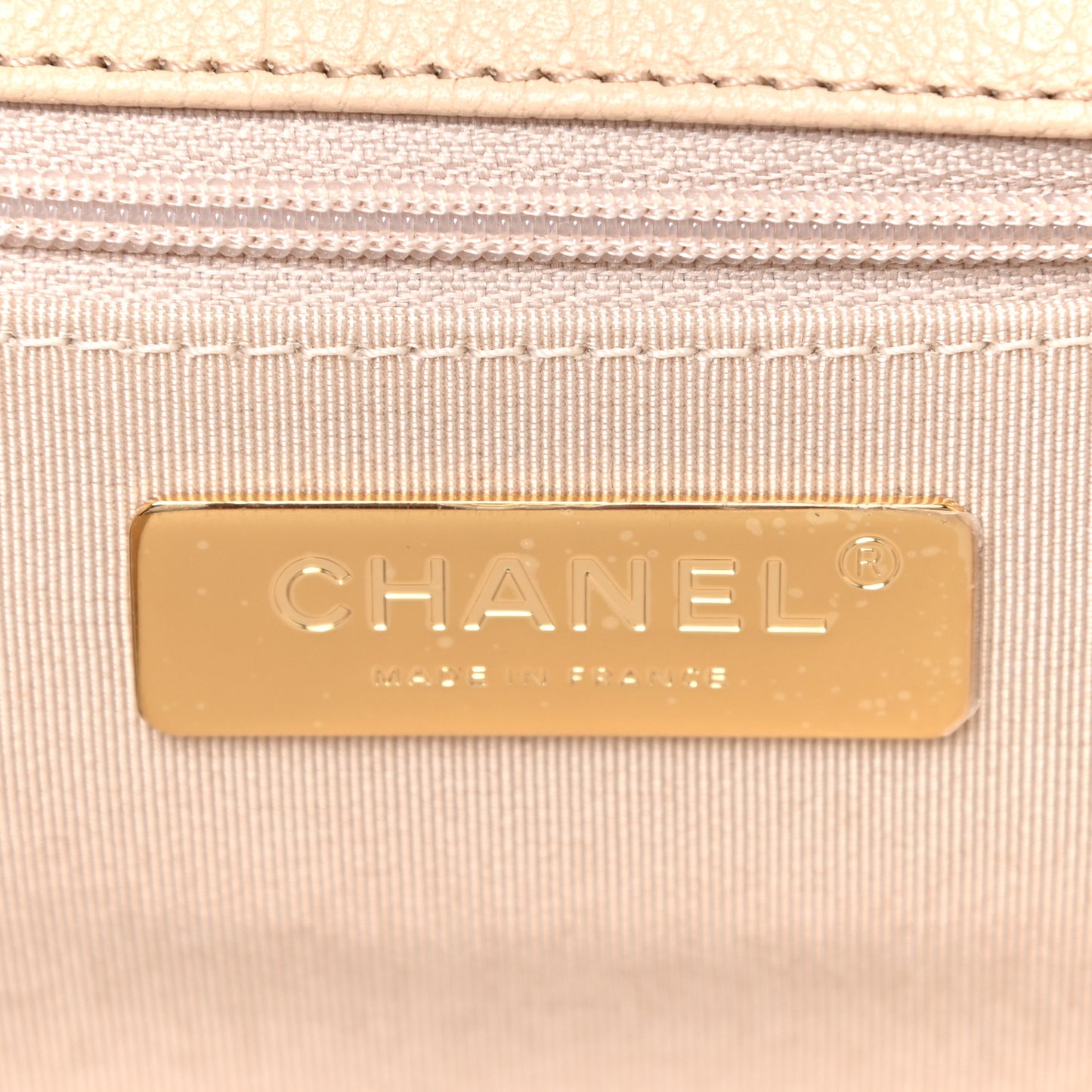 Calfskin Crochet Medium Chanel 19 Flap Beige