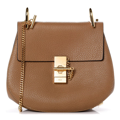 Chloe Grained Lambskin Drew Shoulder Bag Chestnut Cream 1 of 8