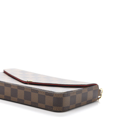 Louis Vuitton Damier Ebene Pochette Felicie Chain Wallet 9 of 10