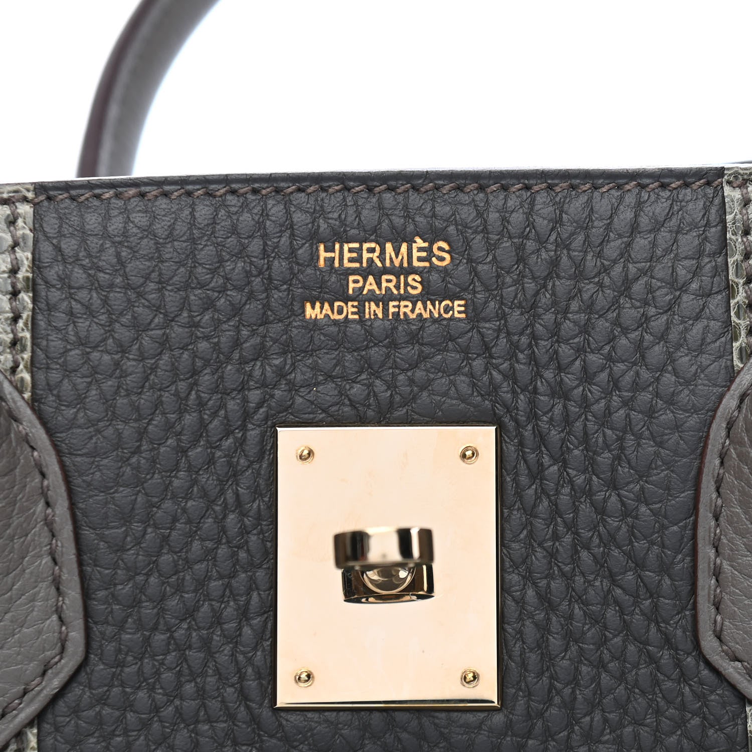 Hermes Taurillon Clemence Lizard Club Birkin 35 Etain Graphite 5 of 10